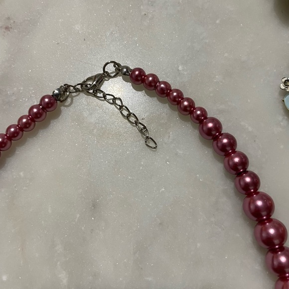 Vintage Pink Beaded Necklace - Picture 4 of 5